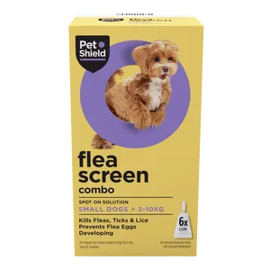 Pet Shield Flea Screen Combo Spot-On Flea & Tick Treatment for Small Dogs 2 - 10 kg Pack of 6