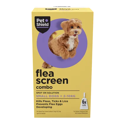 Pet Shield Flea Screen Combo Spot-On Flea & Tick Treatment for Small Dogs 2 - 10 kg Pack of 6