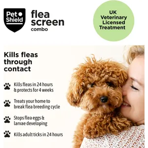 Pet Shield Flea Screen Combo Spot-On Flea & Tick Treatment for Large Dogs 20 - 40 kg Pack of 6