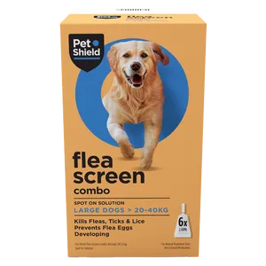 Pet Shield Flea Screen Combo Spot-On Flea & Tick Treatment for Large Dogs 20 - 40 kg Pack of 6