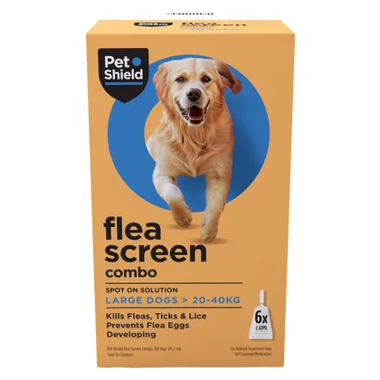Pet Shield Flea Screen Combo Spot-On Flea & Tick Treatment for Large Dogs 20 - 40 kg Pack of 6