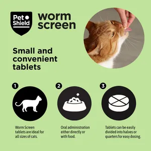 Pet Shield Worm Screen Worm Treatment for Cats Pack of 2