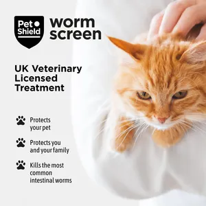 Pet Shield Worm Screen Worm Treatment for Cats Pack of 2