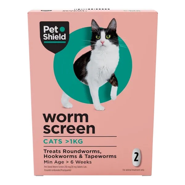 Pet Shield Worm Screen Worm Treatment for Cats Pack of 2
