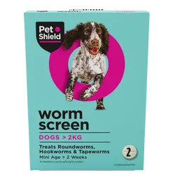 Pet Shield Worm Screen Worm Treatment for Dogs Pack of 2