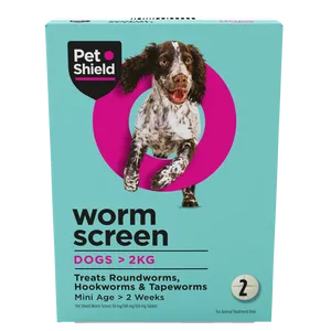 Pet Shield Worm Screen Worm Treatment for Dogs Pack of 2