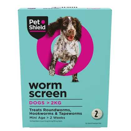 Pet Shield Worm Screen Worm Treatment for Dogs Pack of 2