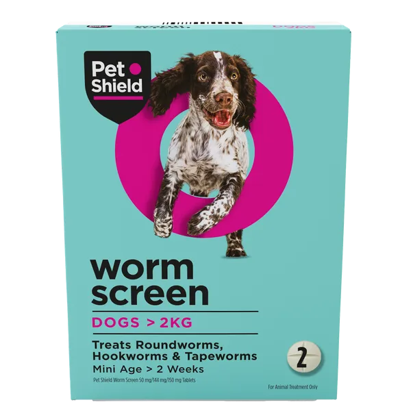 Pet Shield Worm Screen Worm Treatment for Dogs Pack of 2