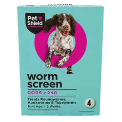 Pet Shield Worm Screen Worm Treatment for Dogs Pack of 4