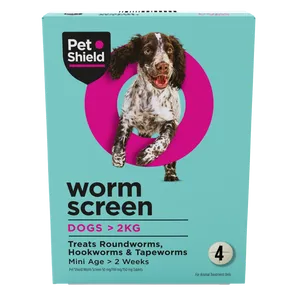 Pet Shield Worm Screen Worm Treatment for Dogs Pack of 4