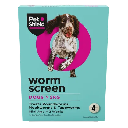 Pet Shield Worm Screen Worm Treatment for Dogs Pack of 4
