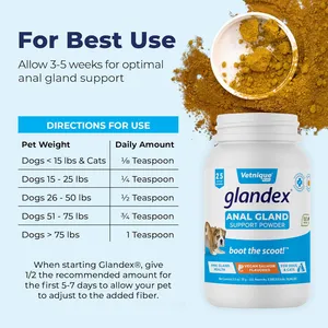 Glandex Vegan Anal Gland Support Powder for Dogs & Cats 114g