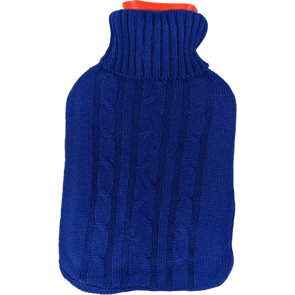 Life 1.8L Hot Water Bottle & Knitted Cover Dark Blue
