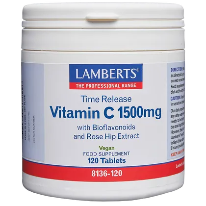 Lamberts Vitamin C Time Release with Bioflavonoids Tablets 1500mg Pack of 120