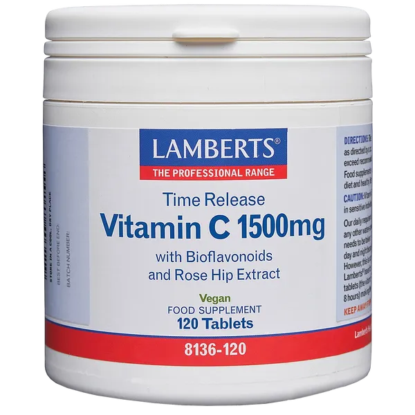 Lamberts Vitamin C Time Release with Bioflavonoids Tablets 1500mg Pack of 120