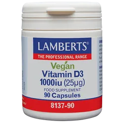 Lamberts Vegan Vitamin D3 1000iu Capsules Pack of 90
