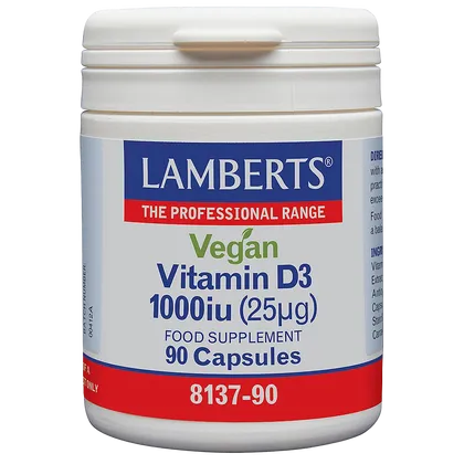 Lamberts Vegan Vitamin D3 1000iu Capsules Pack of 90