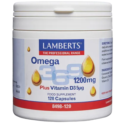 Lamberts Omega 3, 6 & 9 1200mg with Vitamin D3 Capsules Pack of 120