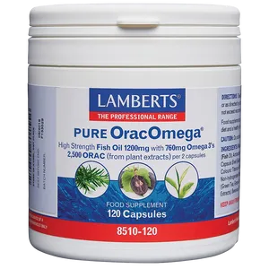 Lamberts OracOmega High Strength Fish Oil 1200mg with Plant Antioxidants Capsules Pack of 120