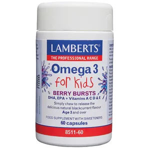 Lamberts Omega 3 for Kids Berry Burst Chewable Capsules Pack of 60