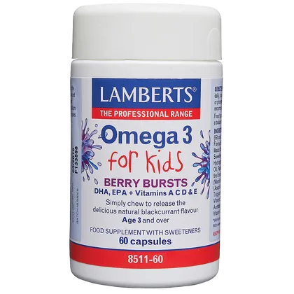 Lamberts Omega 3 for Kids Berry Burst Chewable Capsules Pack of 60
