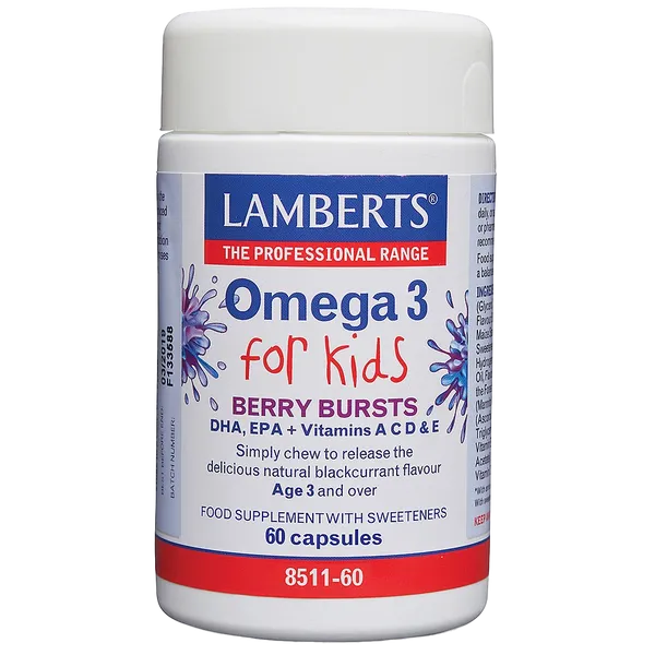 Lamberts Omega 3 for Kids Berry Burst Chewable Capsules Pack of 60