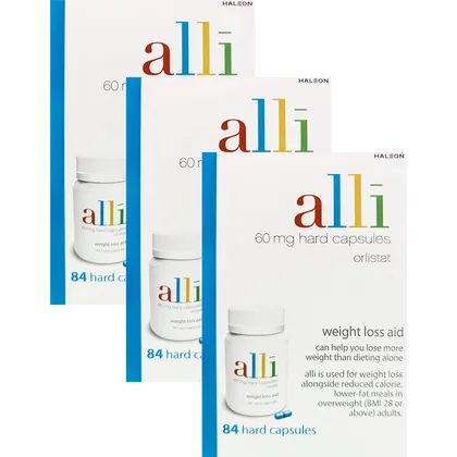 Alli Weight Loss Capsules 60mg (3 x Pack of 84)