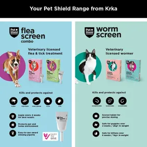 Pet Shield Flea Screen Combo Spot-On Flea & Tick Treatment for Extra Large Dogs 40 - 60 kg Pack of 3