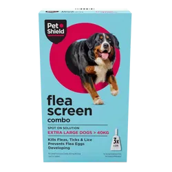 Pet Shield Flea Screen Combo Spot-On Flea & Tick Treatment for Extra Large Dogs 40 - 60 kg Pack of 3