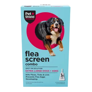 Pet Shield Flea Screen Combo Spot-On Flea & Tick Treatment for Extra Large Dogs 40 - 60 kg Pack of 3
