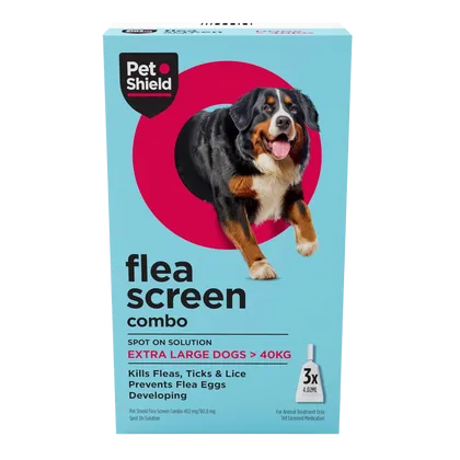 Pet Shield Flea Screen Combo Spot-On Flea & Tick Treatment for Extra Large Dogs 40 - 60 kg Pack of 3