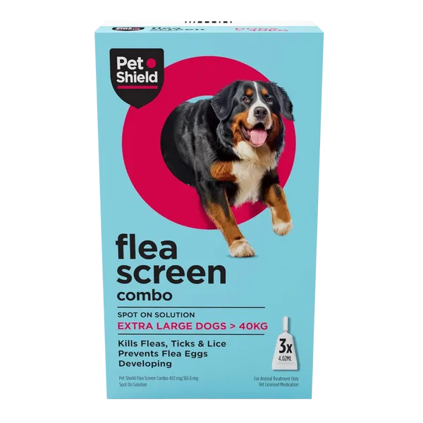 Pet Shield Flea Screen Combo Spot-On Flea & Tick Treatment for Extra Large Dogs 40 - 60 kg Pack of 3