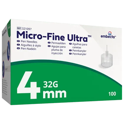 BD Micro-Fine Ultra Pen Needles 32G 4mm Pack of 100