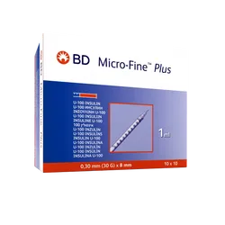BD Micro-Fine Syringe and Needle 1ml 30g 8mm U100 Pack of 100