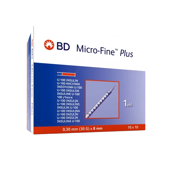 BD Micro-Fine Syringe and Needle 1ml 30g 8mm U100 Pack of 100