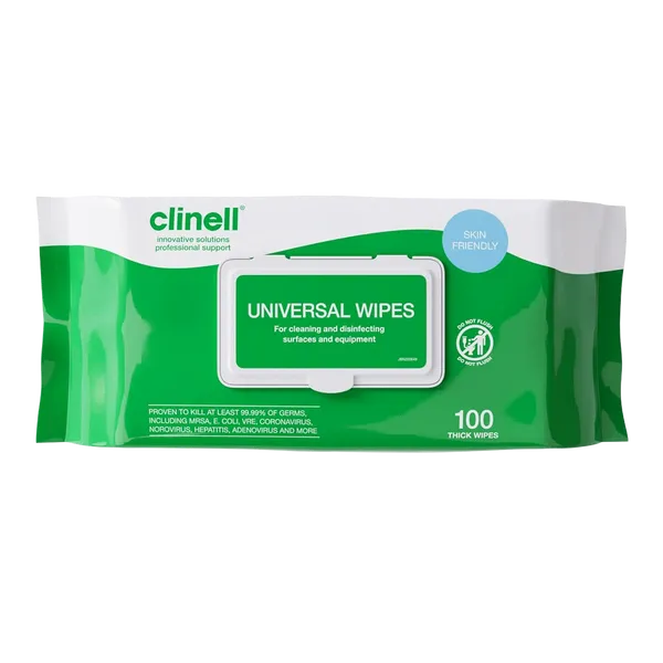 Clinell Universal Thick Wipes Pack of 100