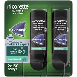 Nicorette® Quickmist Spearmint 1mg/Spray Mouth Spray Nicotine 2x150 Sprays (Stop Smoking Aid)