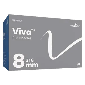 BD Viva Pen Needles 31G 8mm Pack of 90