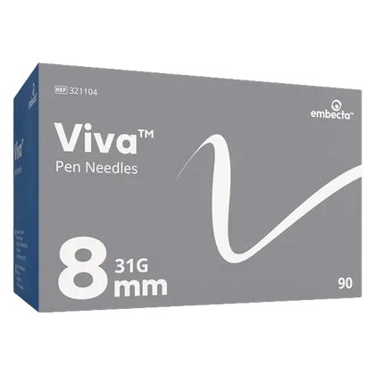 BD Viva Pen Needles 31G 8mm Pack of 90