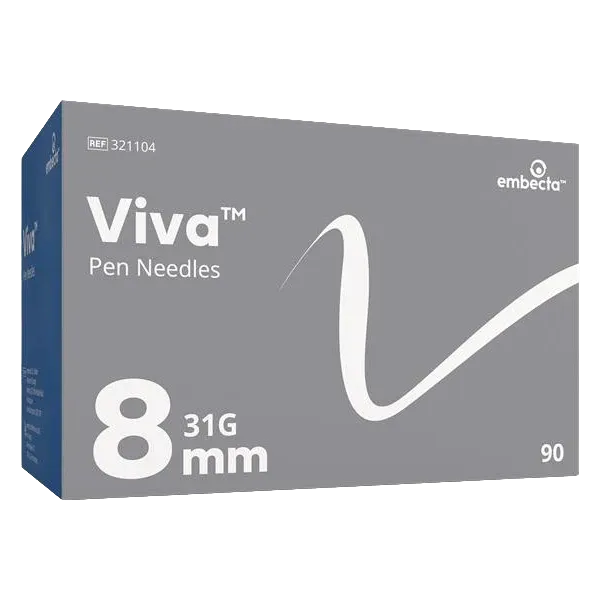 BD Viva Pen Needles 31G 8mm Pack of 90
