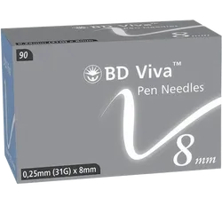 BD Viva Pen Needles 31G 8mm Pack of 90