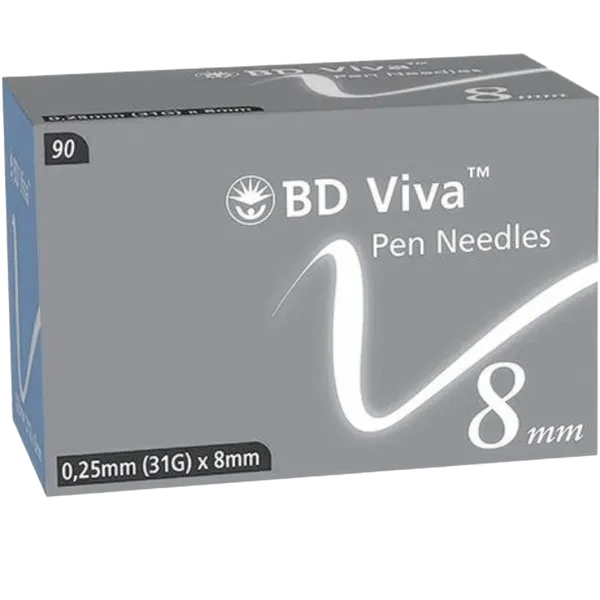 BD Viva Pen Needles 31G 8mm Pack of 90