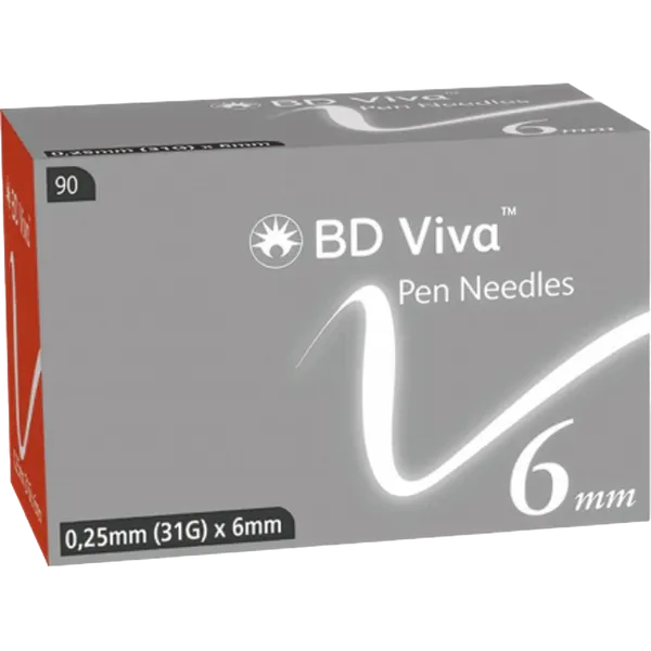 BD Viva Pen Needles 31G 6mm Pack of 90
