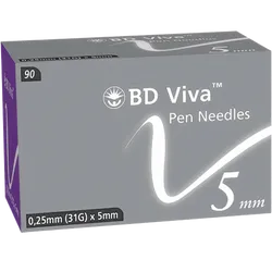 BD Viva Pen Needles 31G 5mm Pack of 90
