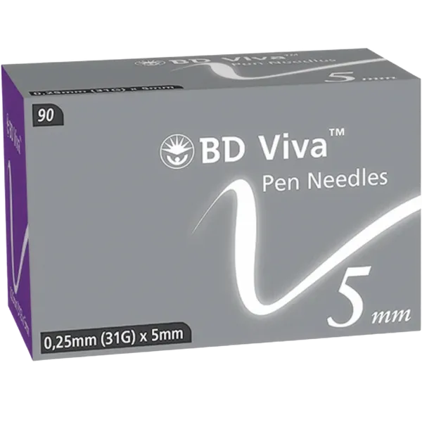 BD Viva Pen Needles 31G 5mm Pack of 90