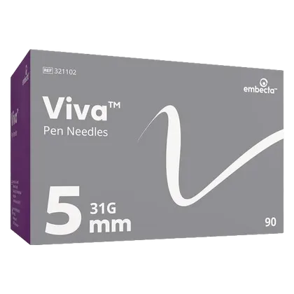 BD Viva Pen Needles 31G 5mm Pack of 90