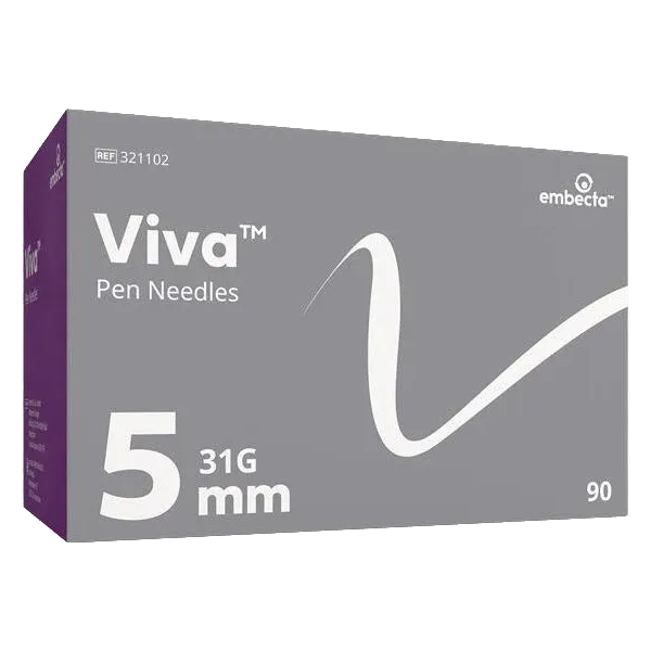 BD Viva Pen Needles 31G 5mm Pack of 90