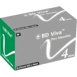 BD Viva Pen Needles 32G 4mm Pack of 90