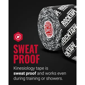 RockTape H2O Extra Sticky Black Logo 5cm x 5m Kinesiology Tape