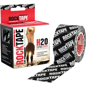 RockTape H2O Extra Sticky Black Logo 5cm x 5m Kinesiology Tape